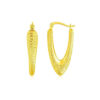 14K Yellow Gold Hoop Earrings Shaped