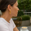 14K Yellow Gold Hoop Earrings Shaped