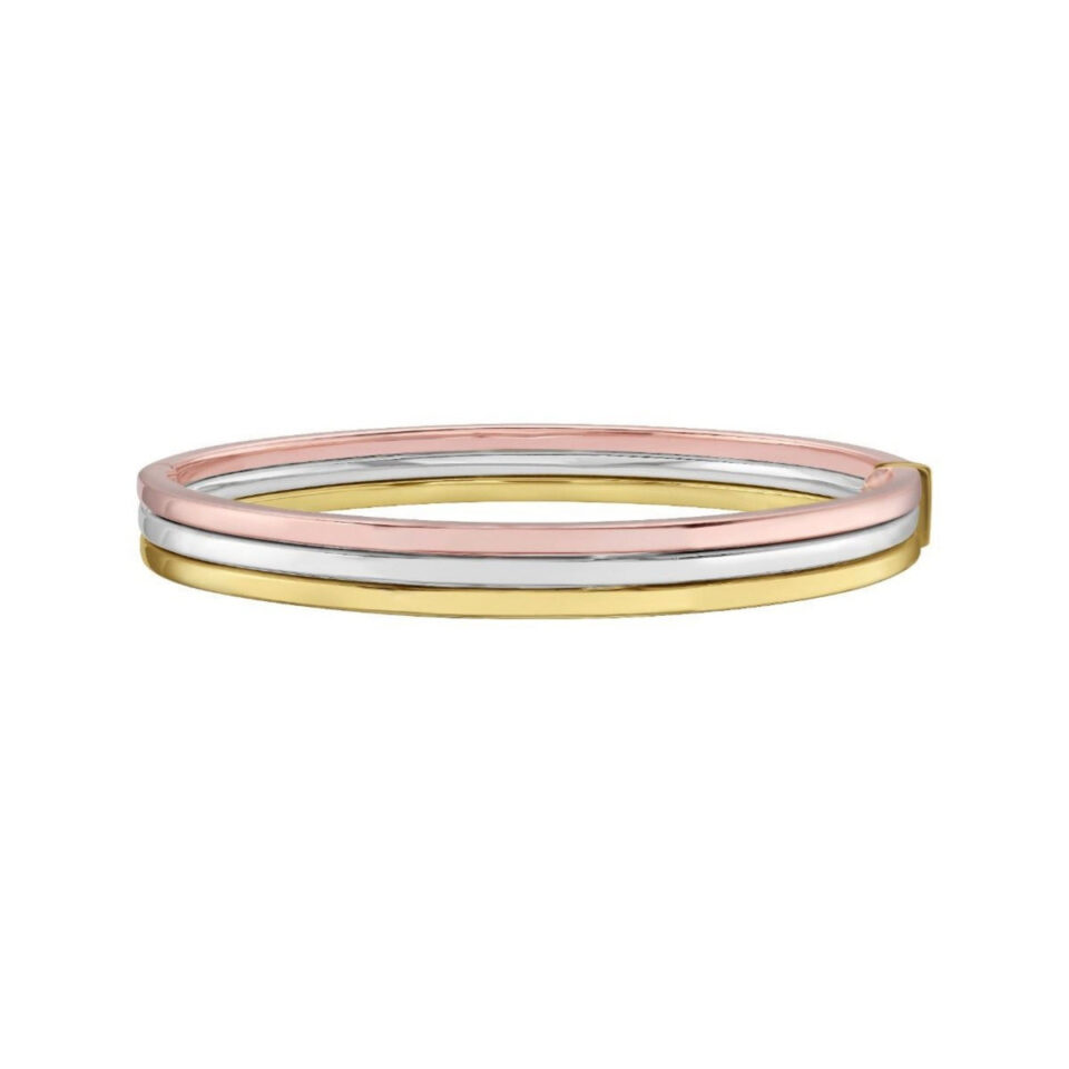 14K Tri-Colour Gold Bangle