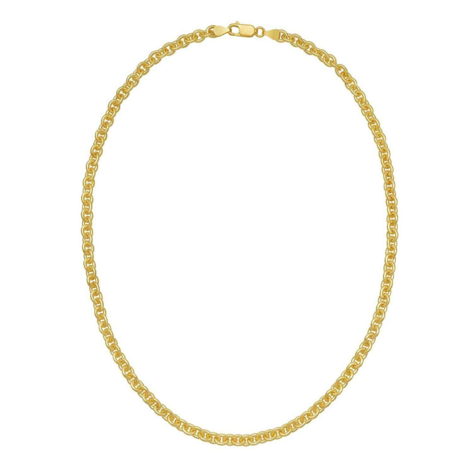 Sterling Silver, Gold Plated Rolo Chain