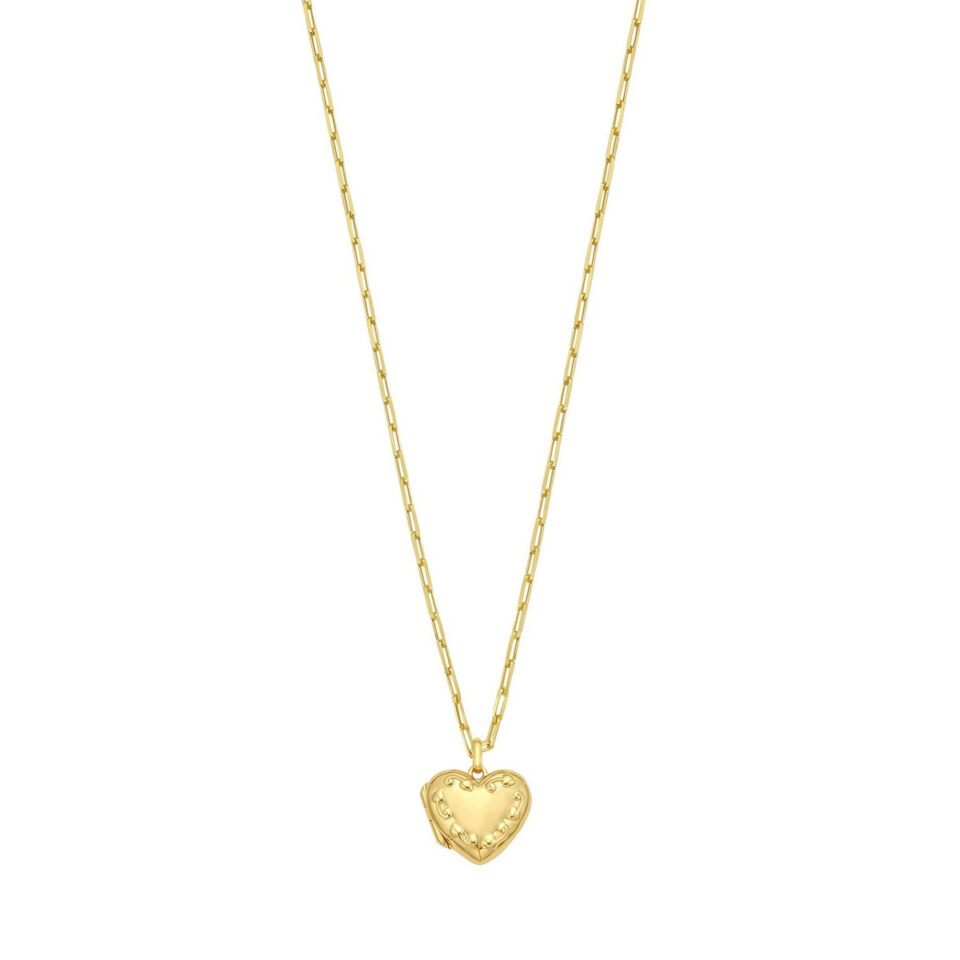 Sterling Silver, Gold Plated Heart Necklace