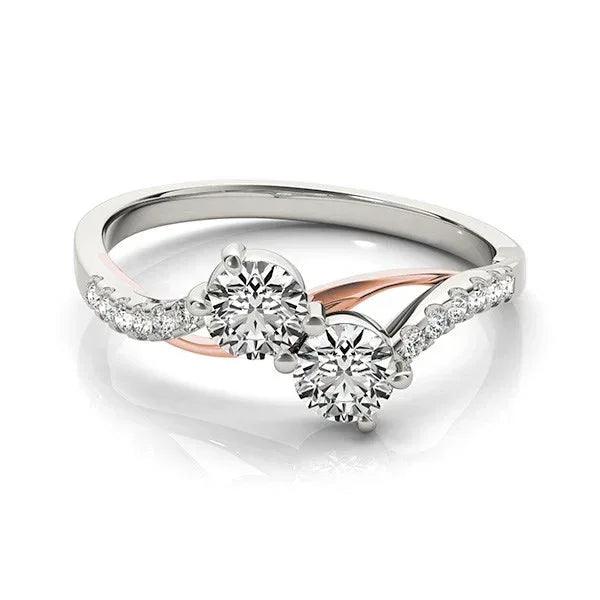 14K White And Rose Gold Lab-Grown Diamond Band 5/8cttw
