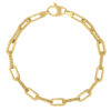4 mm diamante paperclip chain bracelet in solid 14K yellow gold