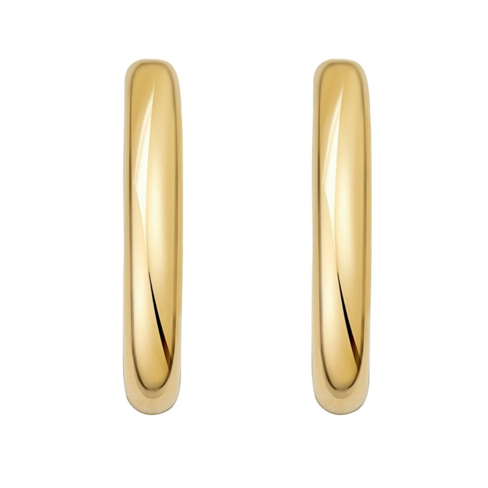 Gold-Plated Sterling Silver Round Hoop Earrings, 7.6 g