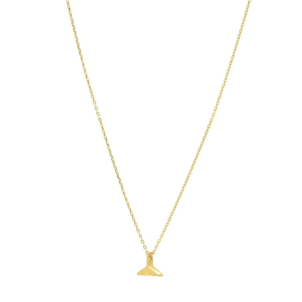 14K Yellow Gold Necklace Whale