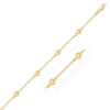 Heart rolo bracelet in solid 14K yellow gold, view 2