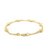 Heart rolo bracelet in solid 14K yellow gold