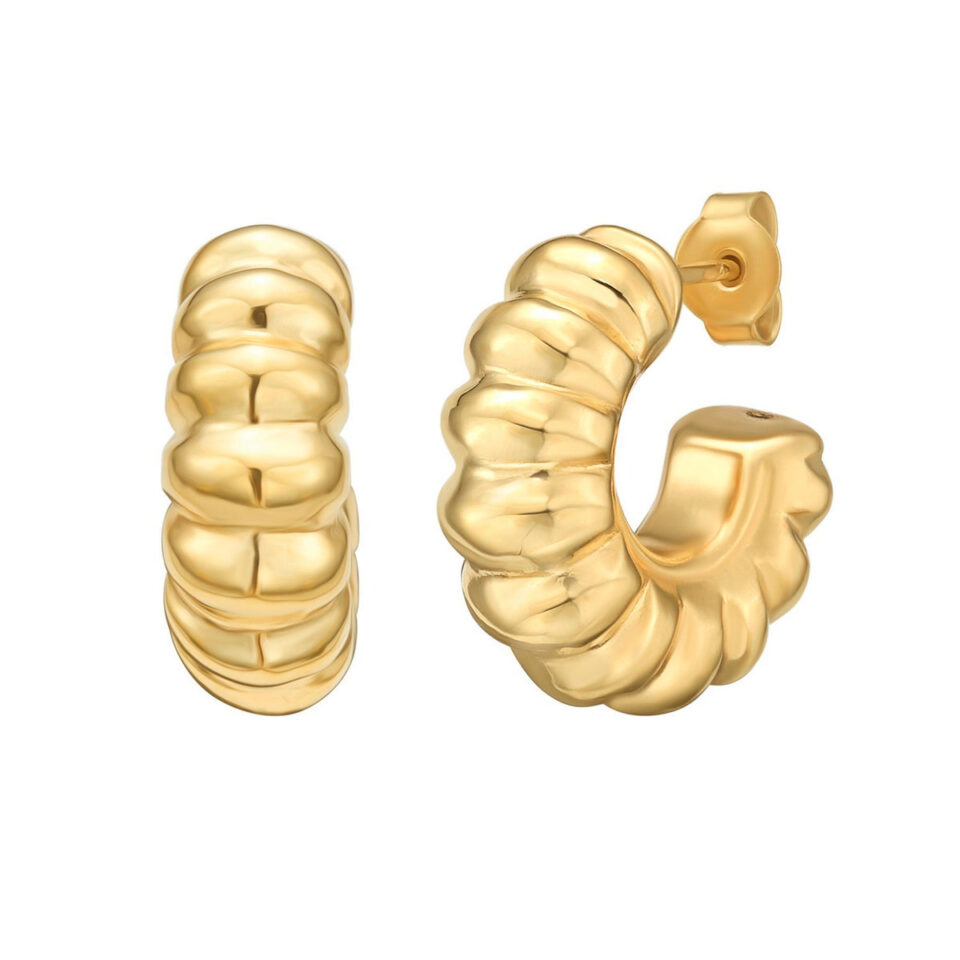 Twisted C, Yellow Gold-Plated Sterling Silver