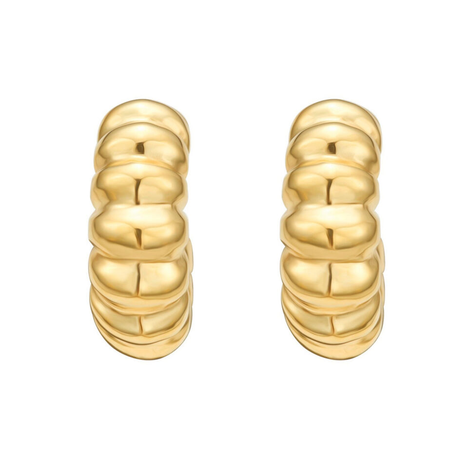 Sterling silver yellow gold plated twisted C, view 2