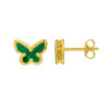 14K Yellow Gold Primavera Malachite Butterfly