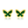14K Yellow Gold Primavera Malachite Butterfly