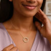 14K Yellow Gold Diamon Oro Circle Necklace