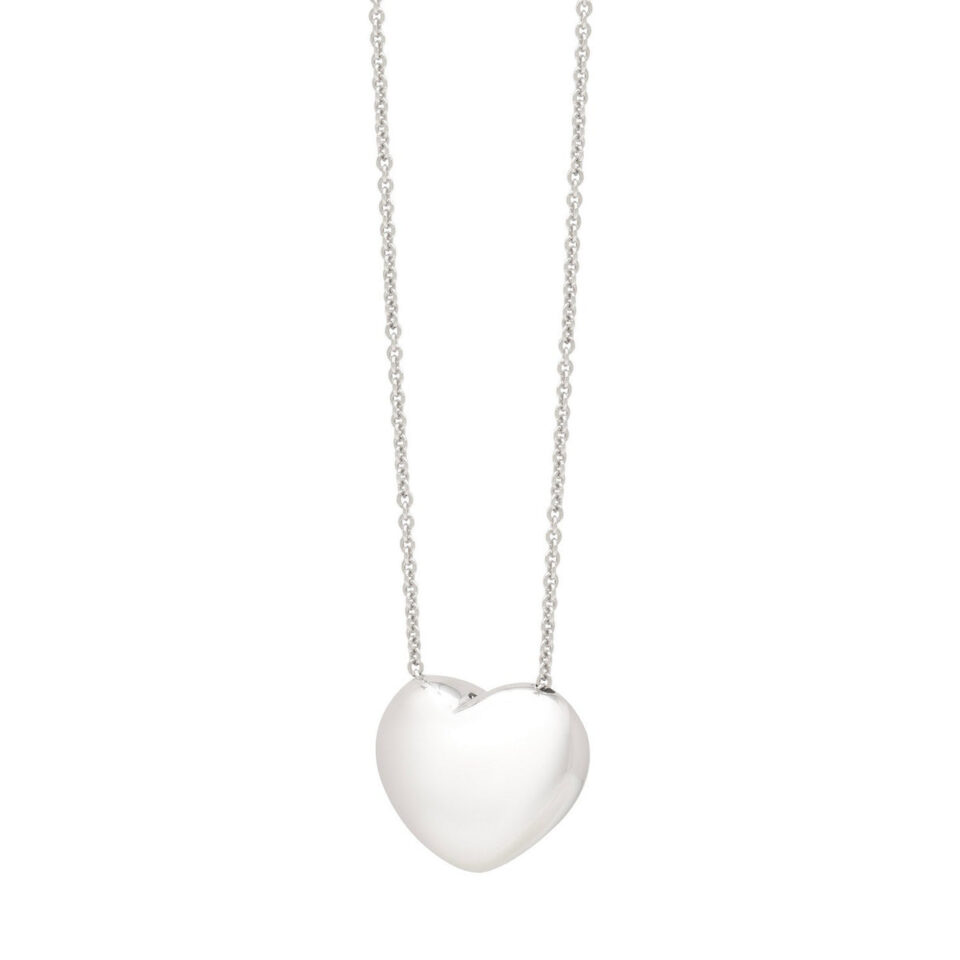 Sterling Silver, Rhodium Plated Heart 4.7g
