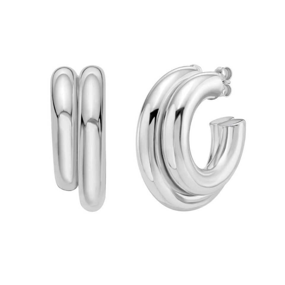 Double Row Big and Small Round, Sterling Silver