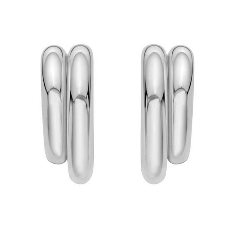 Sterling silver double row big and small round, view 2