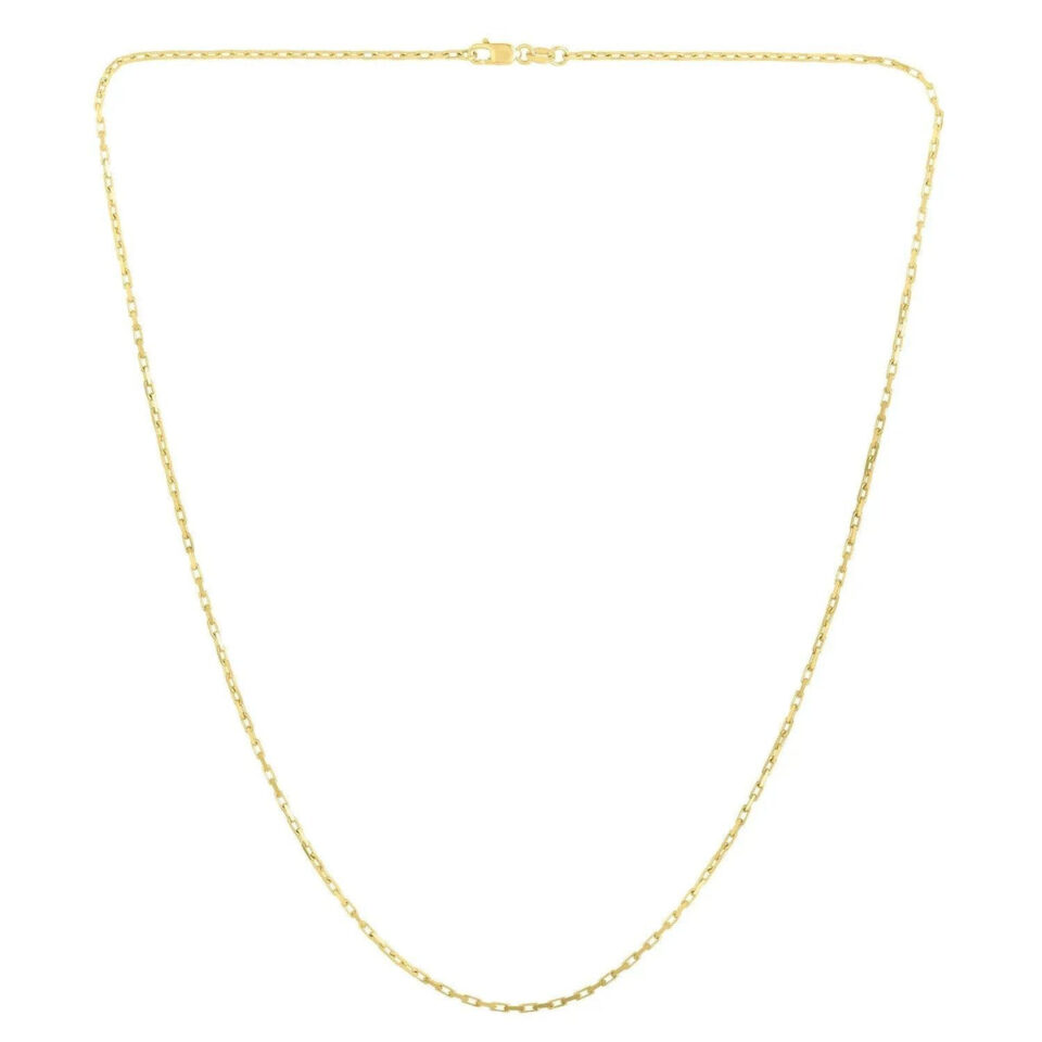 1.3mm cable chain in solid 14K yellow gold, view 3
