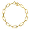 Diamante paperclip chain bracelet in solid 14K yellow gold