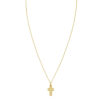 14K Yellow Gold Diamond Cut Cross Necklace