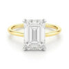5 ct lab-grown diamond emerald solitaire ring in solid 14K yellow gold, engagement ring