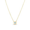 14K Yellow Gold Evil Eye Mother Of Pearl Necklace