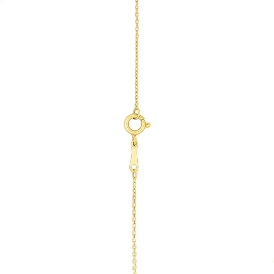 14K Yellow Gold Evil Eye Mother Of Pearl Necklace