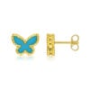 14K Yellow Gold Primavera Turquoise Butterfly