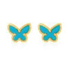 14K Yellow Gold Primavera Turquoise Butterfly