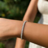 Sterling Silver, Rhodium Plated Tennis Bracelet
