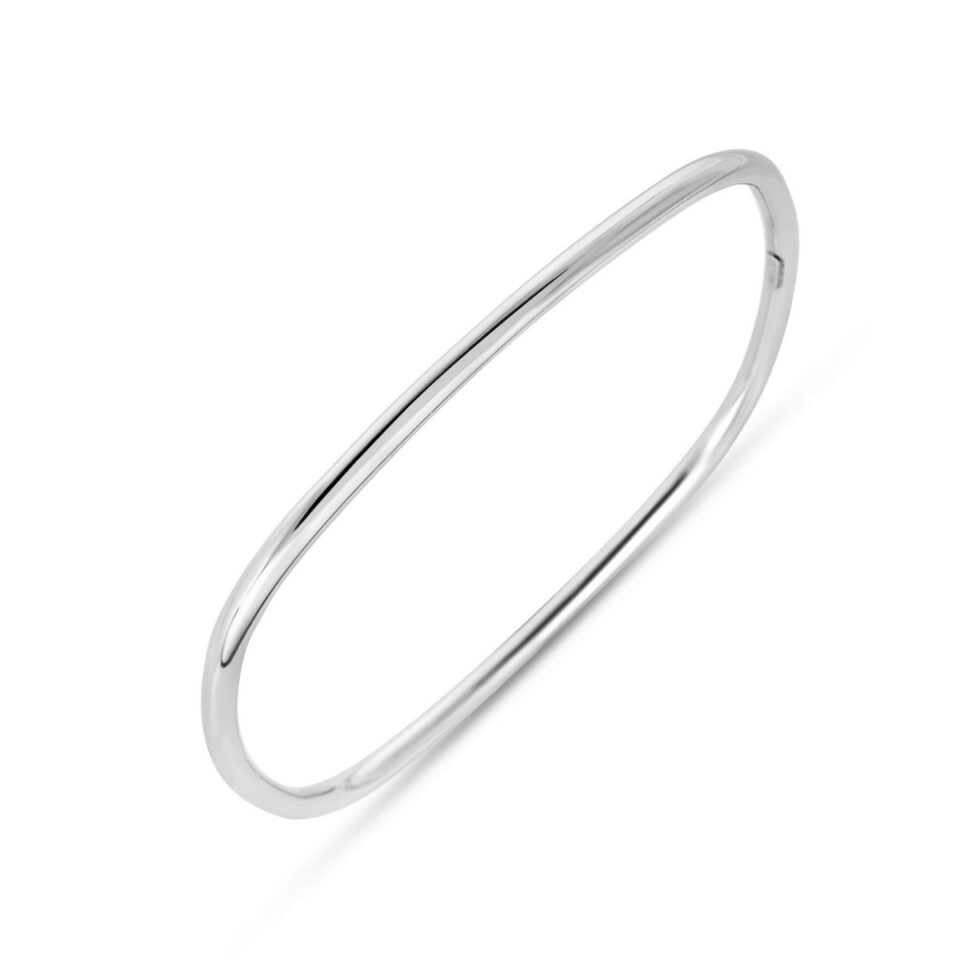 Sterling Silver, Rhodium Plated Bangle 3.00mm