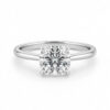 2 ct lab-grown diamond solitaire cushion ring in solid 14K white gold, engagement ring