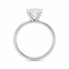 2 ct lab-grown diamond solitaire cushion ring in solid 14K white gold, engagement ring, view 3