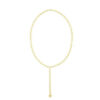 Mirrored heart chain lariat necklace in solid 14K yellow gold, view 3