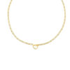 14K Yellow Gold Heart Paperclip Necklace