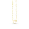 14K Yellow Gold Heart Paperclip Necklace