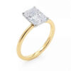 2 ct lab-grown diamond radiant solitaire ring in solid 14K yellow gold, engagement ring, view 4