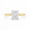 2 ct lab-grown diamond radiant solitaire ring in solid 14K yellow gold, engagement ring