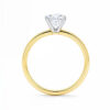 2 ct lab-grown diamond radiant solitaire ring in solid 14K yellow gold, engagement ring, view 3