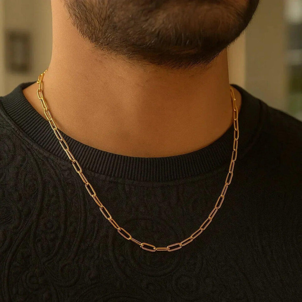 14K Yellow Gold Paperclip Chain 3.50mm