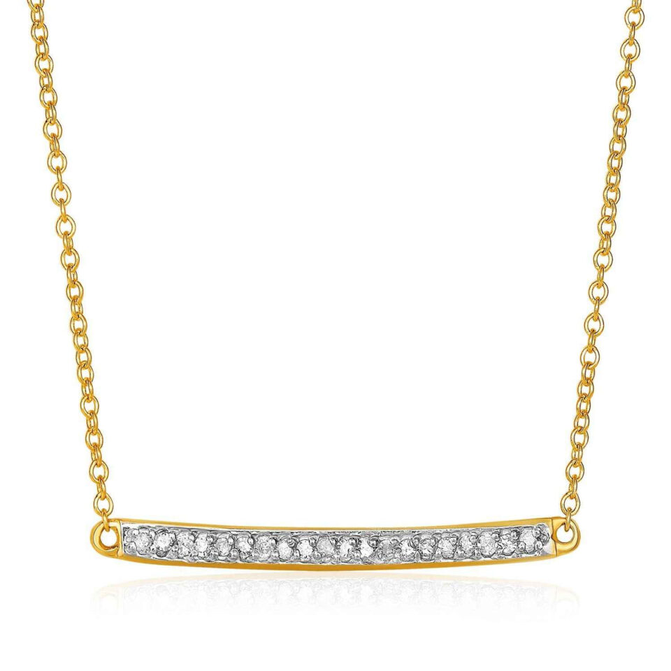 14K Yellow Gold Lab-Grown Diamond Necklace 10cttw