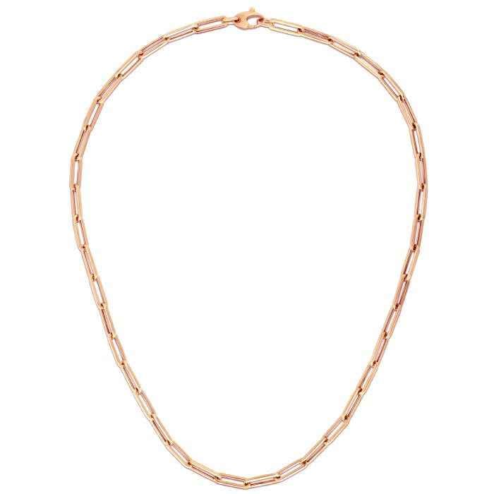 14K Rose Gold Paperclip Chain 4.2mm