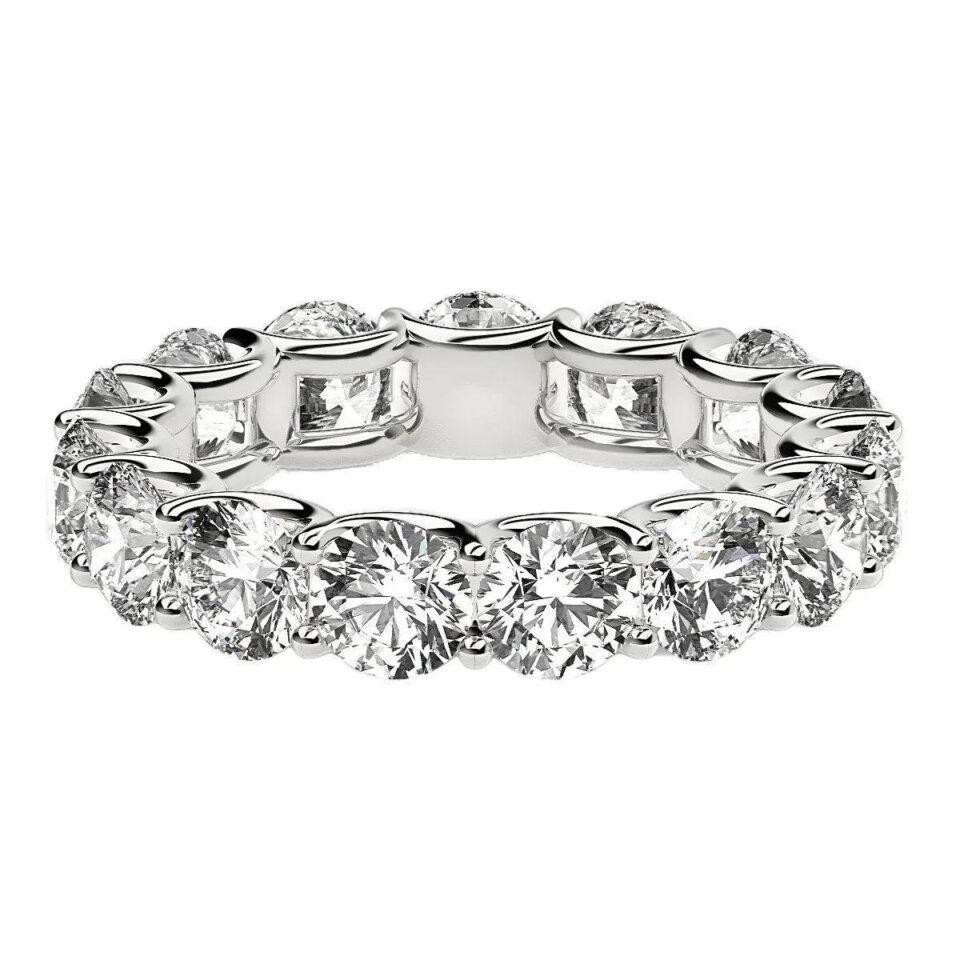14K White Gold Lab-Grown Diamond Round Eternity Ring