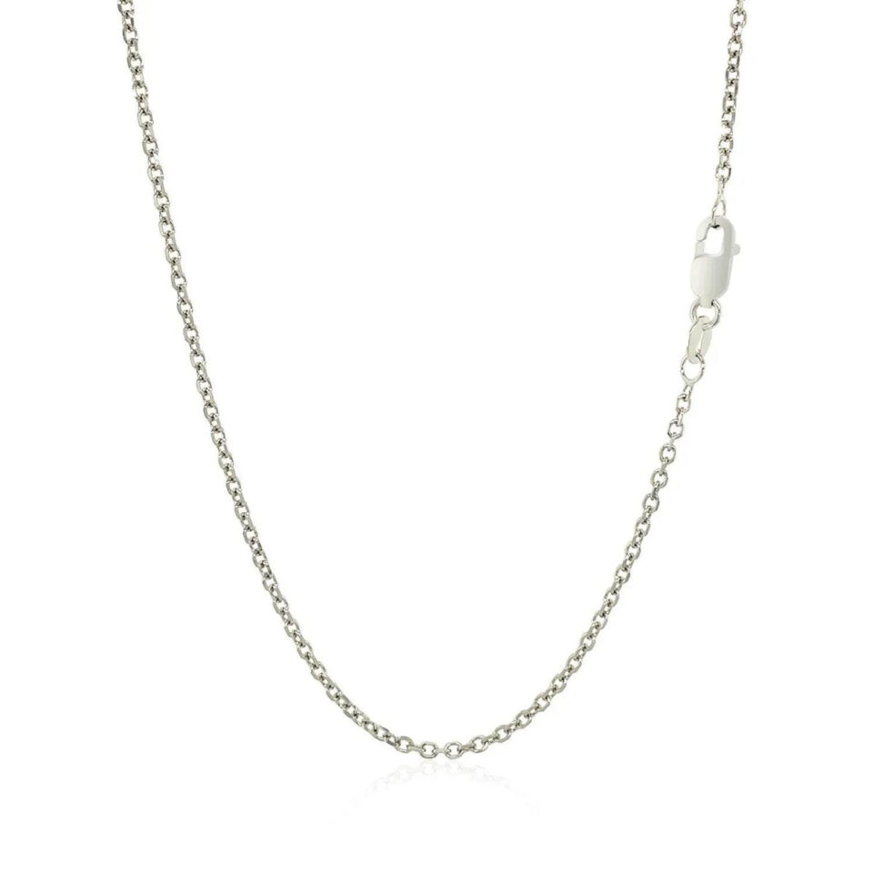 18K White Gold Cable Chain 1.40mm