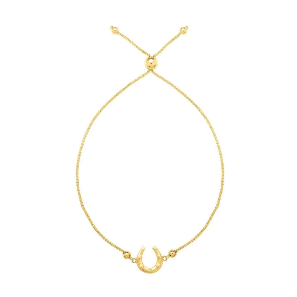 14K Yellow Gold Adjustable Bracelet Horseshoe