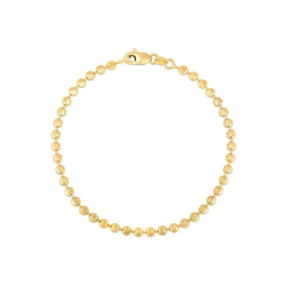 14K Yellow Gold Moon Bead Bracelet