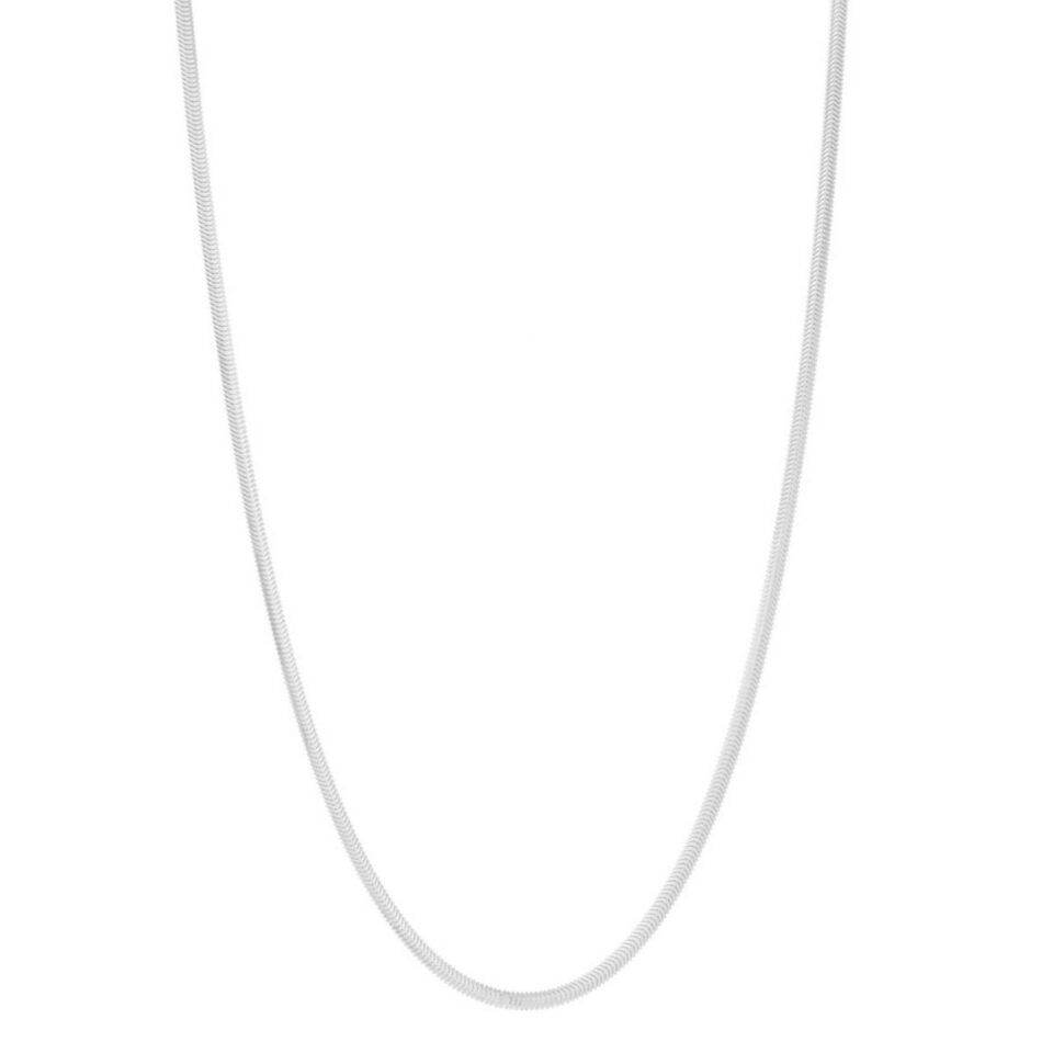 Sterling Silver Rhodium Plated Oval Snake Chain