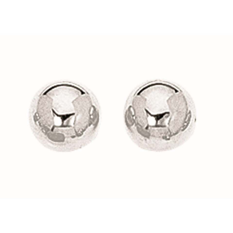 Ball Stud Earrings, 8 mm, Sterling Silver