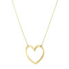 14K Yellow Gold Large Open Heart Necklace