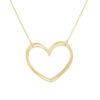 14K Yellow Gold Large Open Heart Necklace