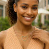 14K Yellow Gold Large Open Heart Necklace