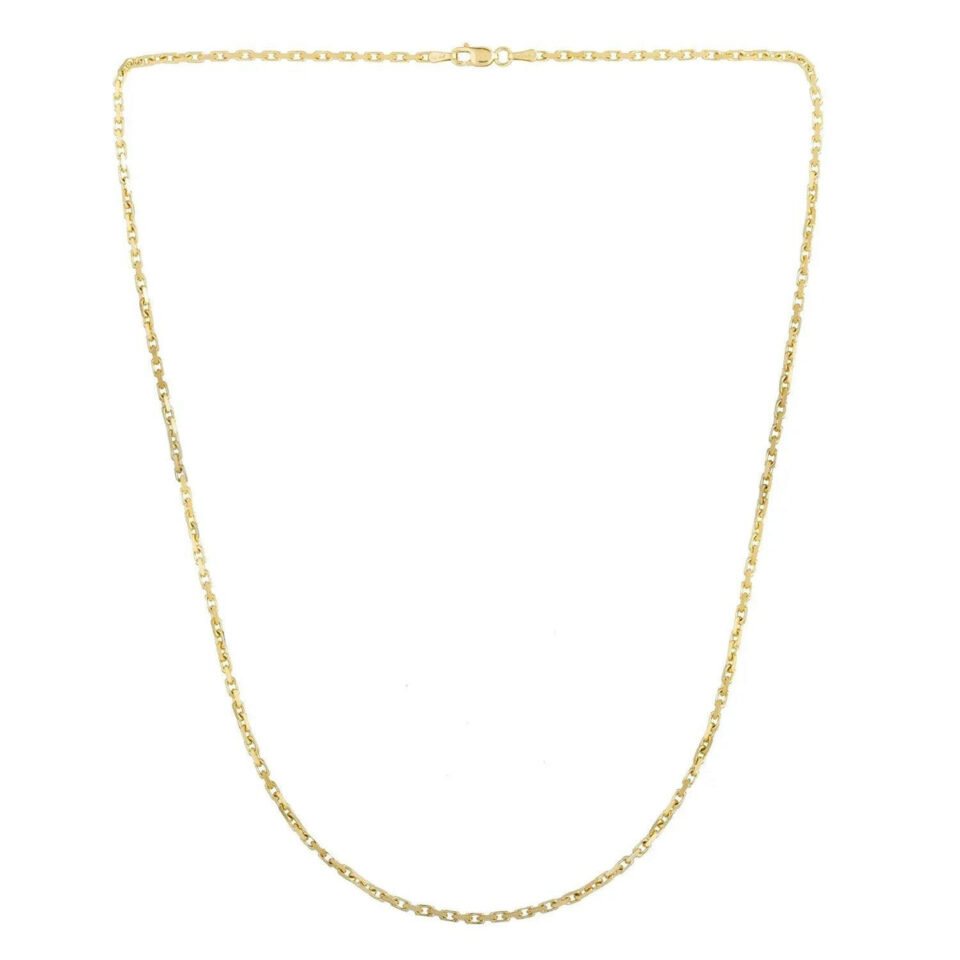 1.9 mm french cable chain in solid 14K yellow gold, view 3